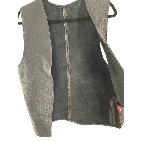 Leather Master Womens Classic Fit Sleeveless Vest Open Front Size XL Gray - Picture 5 of 8